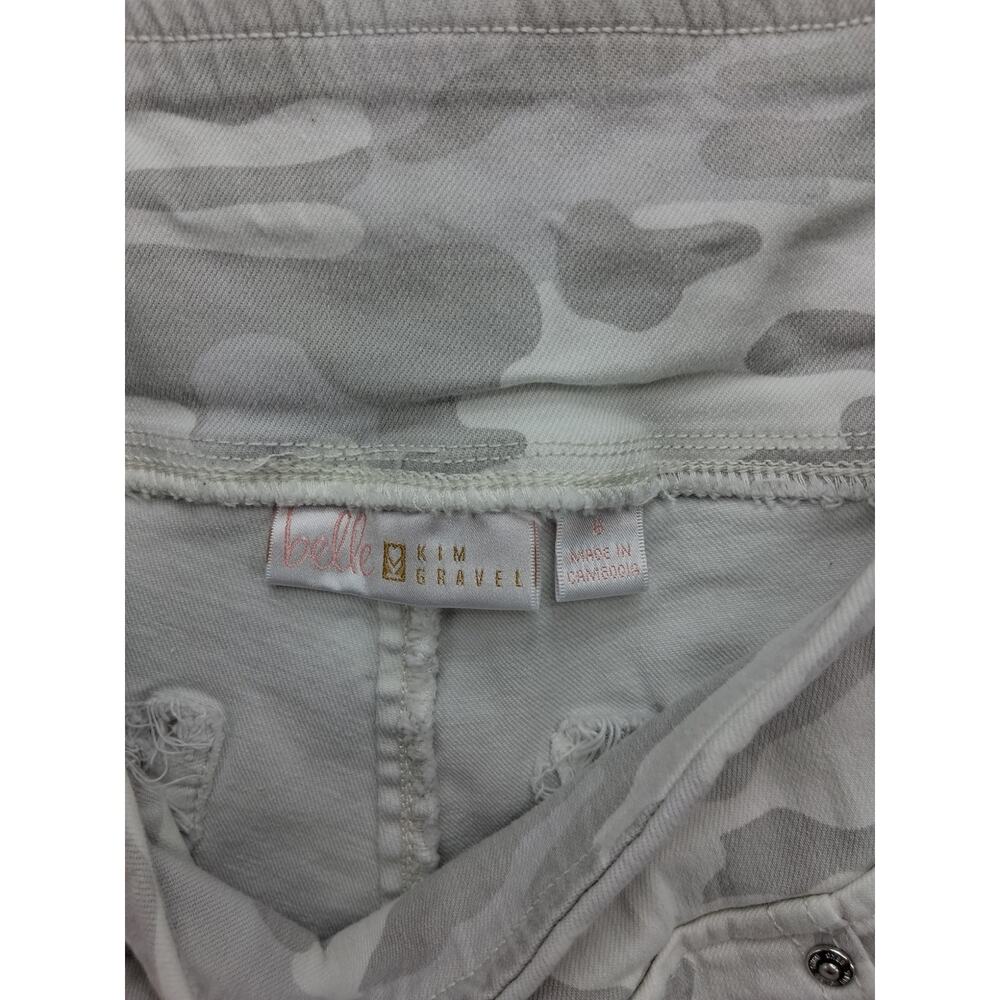 Belle By Kim Gravel Shorts Womens Size 6 White Grey Camo Camouflage - Picture 7 of 10